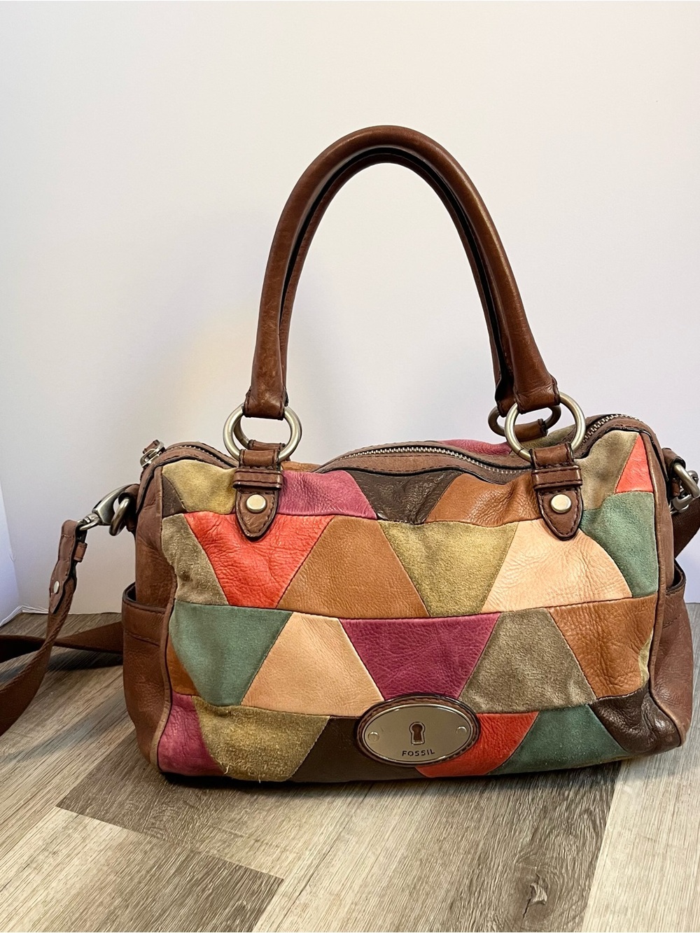 Fossil maddox patchwork crossbody bag